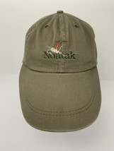 Vintage Noatak Fly Fishing Hat Long Bill Strapback Cap Olive Green USA Made - £54.47 GBP