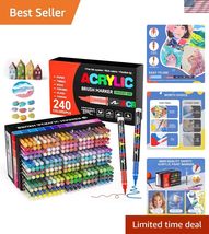 All-in-One Acrylic Paint Marker Gift Set - 240 Vibrant Colors, Safe for ... - $127.39
