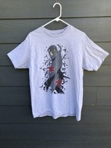 Naruto Shippuden Itachi Uchiha Crow Swarm Mens T-shirt Sz L Gray Anime Manga - £11.50 GBP