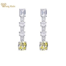 Wong Rain  100% 925 Sterling Silver Created Moissanite Citrine Gemstone Drop Dan - £94.44 GBP