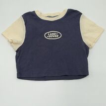PacSun Land Rover Blue Cream Crop Top Baby Tee Y2K Size S Cotton - $12.00