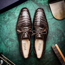 Lacio Genuine Caiman Crocodile Shoes Brown image 10
