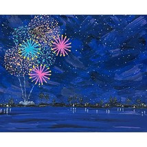 Celebrate 4 - Fireworks Landscape Painting by Deb Bossert Artworks - 8&quot; x 10&quot; - £67.11 GBP