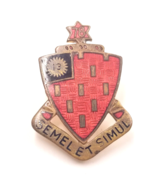 Vintage US Army 78th Field Artillery Unit Crest Semel Et Simul Pin Badge - $9.99