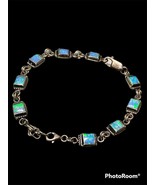 Vintage bracelet Cupid stone signed Sterling Silver 925 October Stone - $153.22 CAD