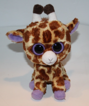 Ty Beanie Boos Boo Safari the Giraffe Solid Purple Eye 6&quot; Plush Retired ... - $9.75