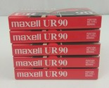 Lot of 5 Maxell UR-90 Blank Audio Cassette Tapes  90 Min Normal Bias Sealed - £9.27 GBP