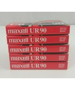 Lot of 5 Maxell UR-90 Blank Audio Cassette Tapes  90 Min Normal Bias Sealed - £9.13 GBP