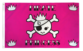 PINK PIRATE PRINCESS 3 X 5 FLAG #813 crown woman pirates tapestry wall new - $13.64