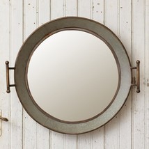 Wash Tub Wall Mirror in distressed Galvanized Metal - SALE - £71.53 GBP