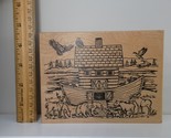 Noah&#39;s Ark Northwoods rubber stamps wood large 4.5x6&quot; unused 2003 - £10.17 GBP