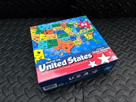 State Shaped Map of the USA Jigsaw Puzzle 84 Piece Cardinal 20" x 14" NEW in Box - $22.76