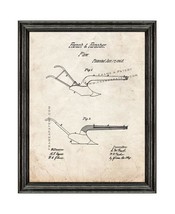 Plow Patent Print Old Look with Black Wood Frame - £19.57 GBP+