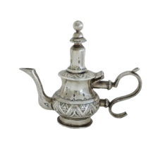 Moroccan Teapot Vintage Silver Sterling Antique Small Tea Kettle Handmad Stamped - £507.07 GBP