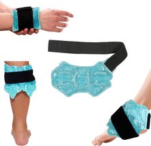 Ankle/Sport Foot Ice Therapy Wrap,Hot Cold Ice Gel Pack with Adjustable Brace fo - £15.74 GBP