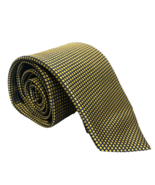 Cremieux Collection Gold Blue Geometric Silk Tie 59&quot;x3.25&quot; Handmade in USA - £18.51 GBP