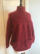 Vintage Mohair Blend Funnel Neck pullover  Sweater Medium oversized baggy - £58.84 GBP
