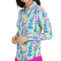 NWT IBKUL LILLI HOT PINK MULTI Long Sleeve Adjustable Polo Golf Shirt S ... - £51.94 GBP