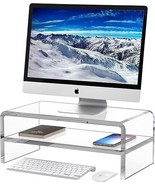 Acrylic Monitor Stand Riser, 2 Tier Clear Computer - $36.67 CAD