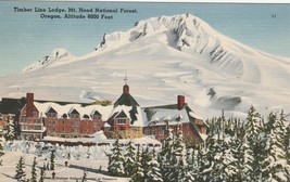 Postcard Timberline Lodge, Mt Hood, Oregon Linen - £3.90 GBP