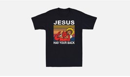 Jesus Has Your Back Jiu Jitsu Retro Christian Jesus Vintage Men&#39;s T-Shirt - £26.37 GBP