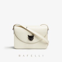 leather handbags 2022 new cat head decoration messenger bag female bag simple sh - £241.75 GBP