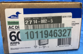 Midwest Electric U035F2P 30-Amp 240V Fused Outdoor AC Disconnect - New O... - $14.84