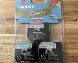 Brother 3-Pack M Tape 3/8&quot; ME-21 M-721 M-921 Black Ink OnPink Green Silv... - $15.19