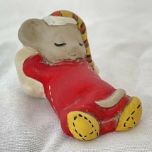 Vintage Ceramic Anthropomorphic Mouse in Nightcap Handmade signed JC - £19.43 GBP