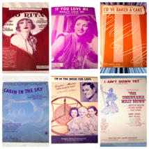 Vintage Sheet Music Lot of 6 - 1926 thru 1961 some film related. Complet... - $14.80