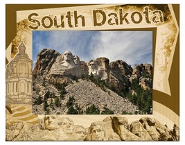 South Dakota Border Style Laser Engraved Wood Picture Frame (5 x 7) - £24.24 GBP
