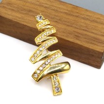 Vintage Monet Moderne Christmas Tree Brooch, Modernist Abstract Gold Tone - £48.72 GBP