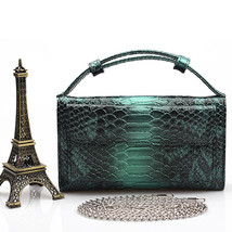 High Quality PU Leather Clutch Crossbody Bag for Women Gold Luxury Serpentine Cl - £22.33 GBP