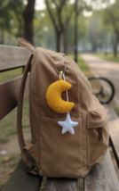 Handmade Crochet Moon &amp; Star Keychain – Cute Bag Charm Gift - $29.00