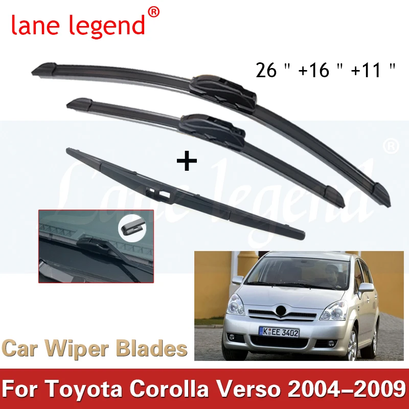 Car Wiper Blade for Toyota Corolla Verso AR10 2004~2009 Front Rear Winds... - $30.84