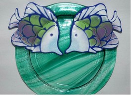 Jan Mitchell St Croix Signed Art Glass Tropical Fish Plate  #1400 - £29.93 GBP