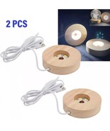 2x Lot: Wooden LED Display Base USB Mold Night Light Lamp Holder FREE SH... - $279.19 MXN