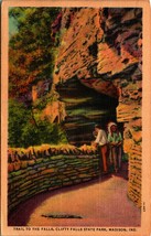 Trail to the Falls Clifty Falls State Park Madison Indiana IN Linen Postcard B9 - £2.33 GBP