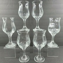6 Libbey Chivalry Clear Tulip Water Goblets Set 6 7/8&quot; Textured Facet Glass Lot - £55.59 GBP