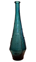 Rossini Empoli Italian Cobalt Blue Vase 16&quot; MCM Art Glass Cherry Grape Pattern - £47.29 GBP