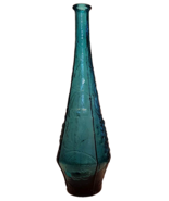 Rossini Empoli Italian Cobalt Blue Vase 16&quot; MCM Art Glass Cherry Grape P... - £46.88 GBP