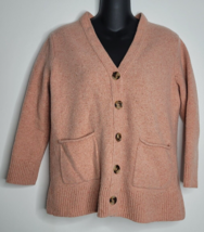 Madewell Cardigan Medium 100% Merino Wool Chunky V Neck Speckled Womens Button - £16.23 GBP