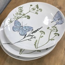 (3) Eli Ana Handmade Ceramic Blue Butterfly Chandler Moth Dinner Plates ~New~ - £33.65 GBP