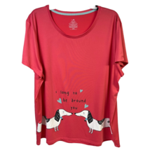 Secret Treasure Shirt Pajama Dachshund Dogs Red Short Sleeves Comfy XL 1... - $18.99