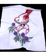 Vermont Bird Embroidered Quilted Square Frameable Art State Needlepoint Vtg - £20.96 GBP