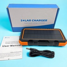 Solar Power Bank Portable Charger 26800mAh w/Flash Light &amp; Compass Dual USB Port - £14.53 GBP