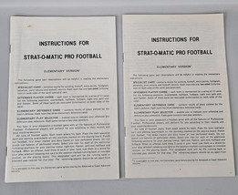 2 STRAT-O-MATIC Pro Football Board Game Replacement Elementary Instructi... - $14.80