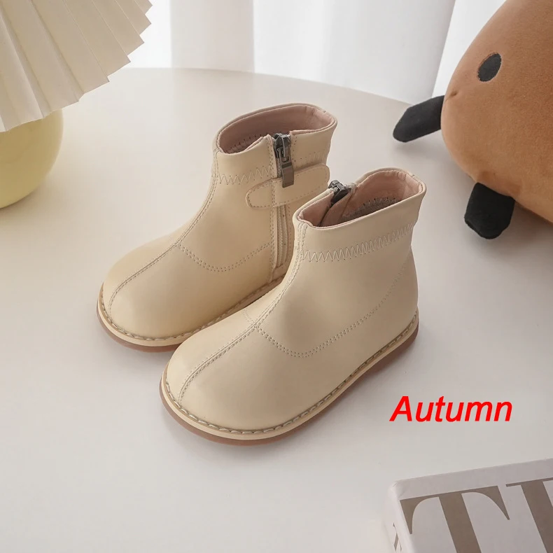  Kids  Boots Baby Girls Brown Ankle Shoes Children  Chelsea Boots  Warm Boots Bo - £81.53 GBP