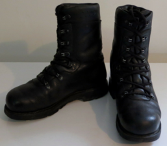 German Army Bundeswehr Para Black Leather Military Boots Size 255, US 7 - $61.25