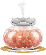 Himalayan Salt Lamp Essential Oil Diffuser – Lotus Design, 7-Color LED, ... - $30.40 CAD